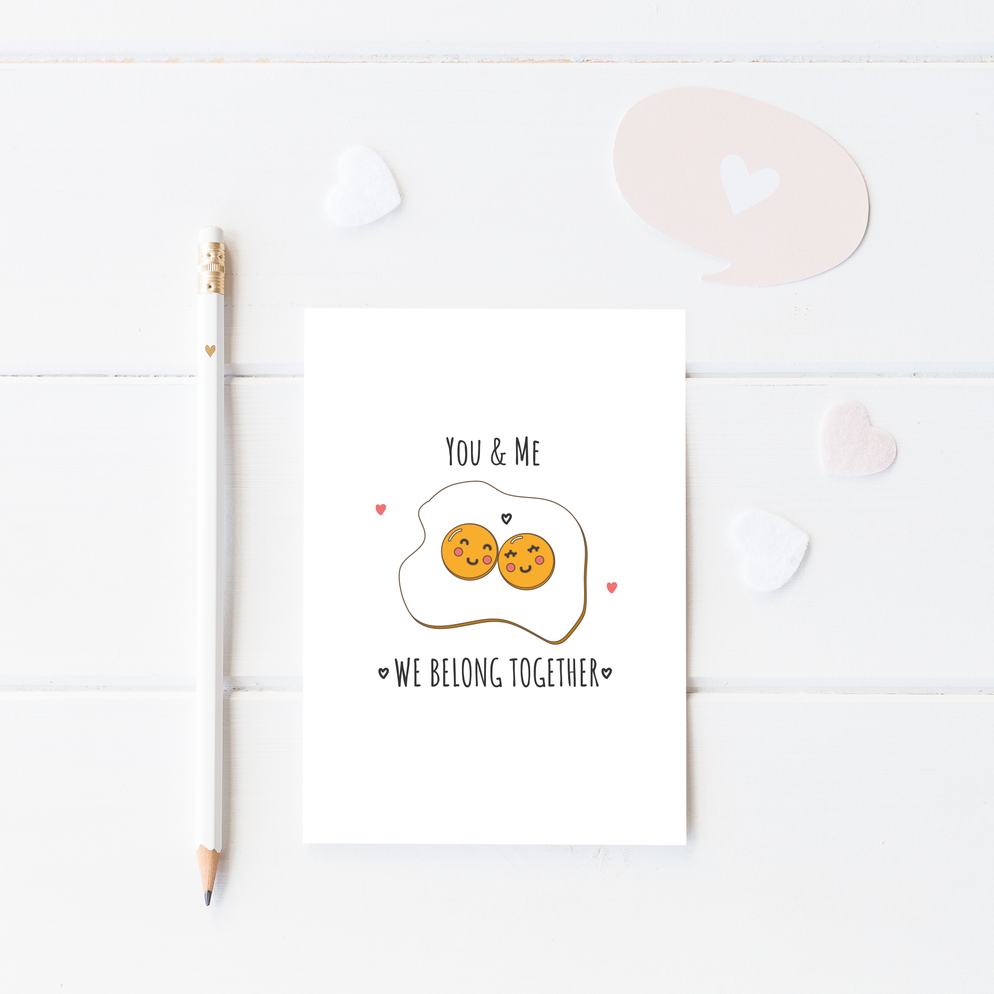 Cute You And Me Belong Together Valentine's Card
