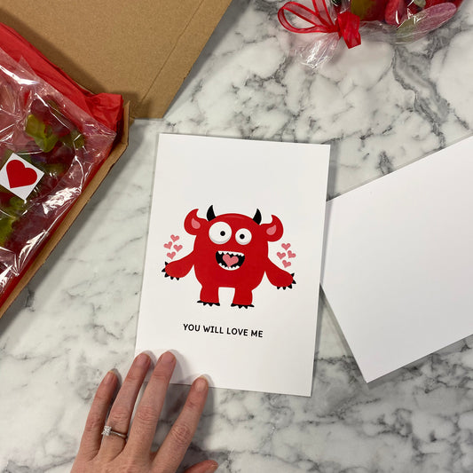You Will Love Me Funny Monster Valentine's Card