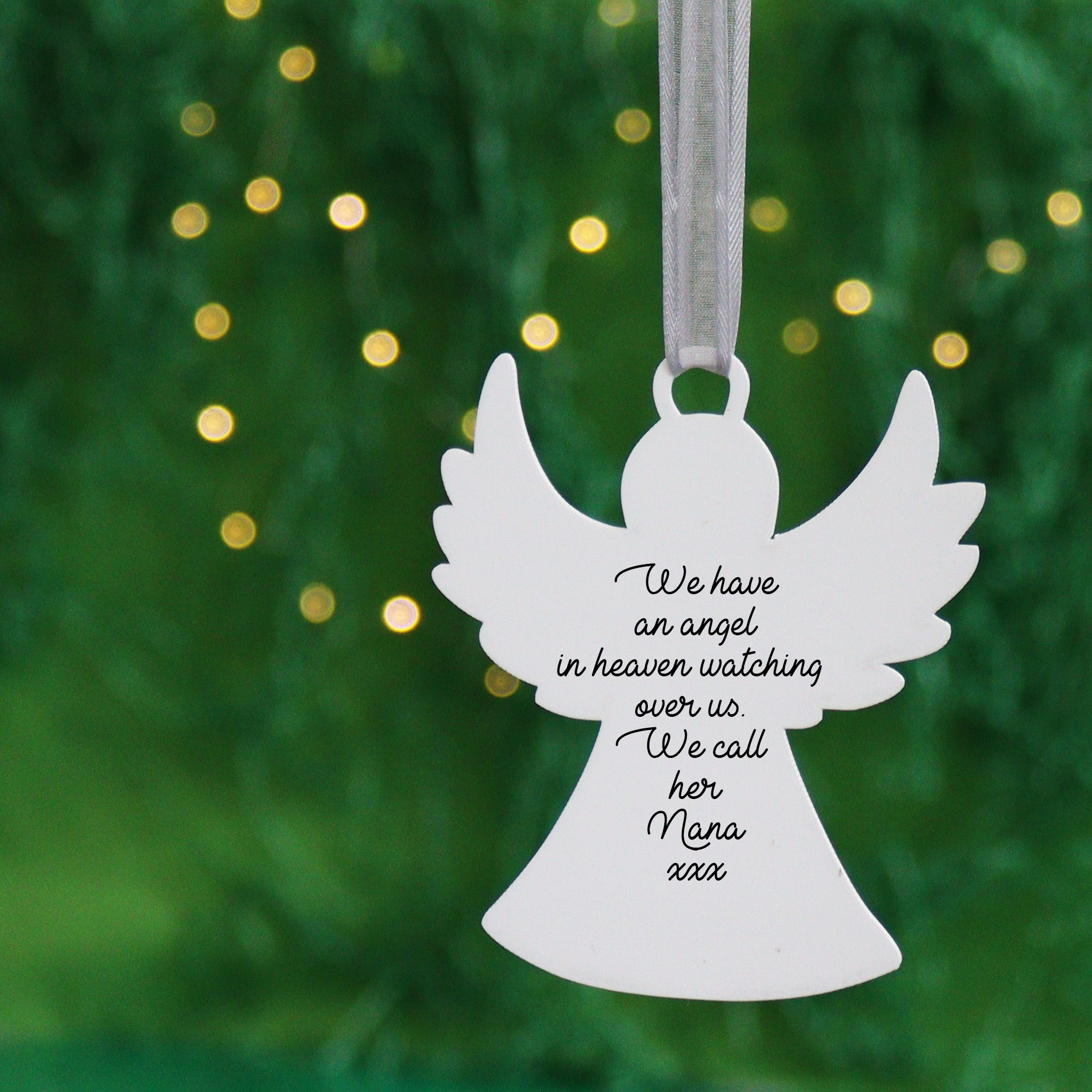 Personalised Printed Angel Memory Bauble