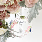 Hexagonal Acrylic Hanging Wedding Table Plan