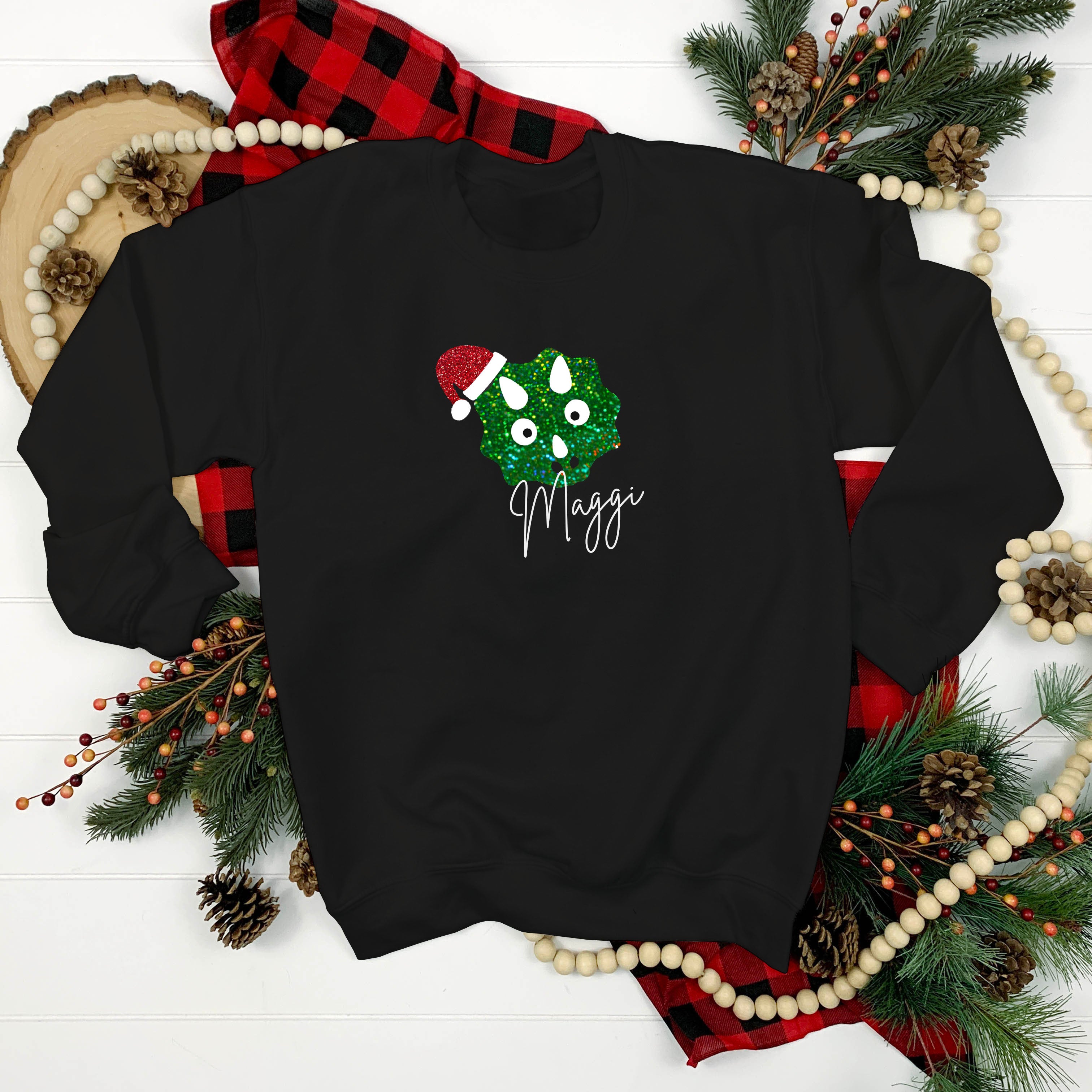 Personalised Children's Dinosaur Christmas Jumper