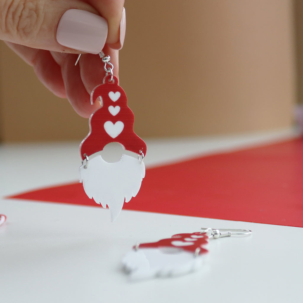 Gnome Valentine Love Earrings
