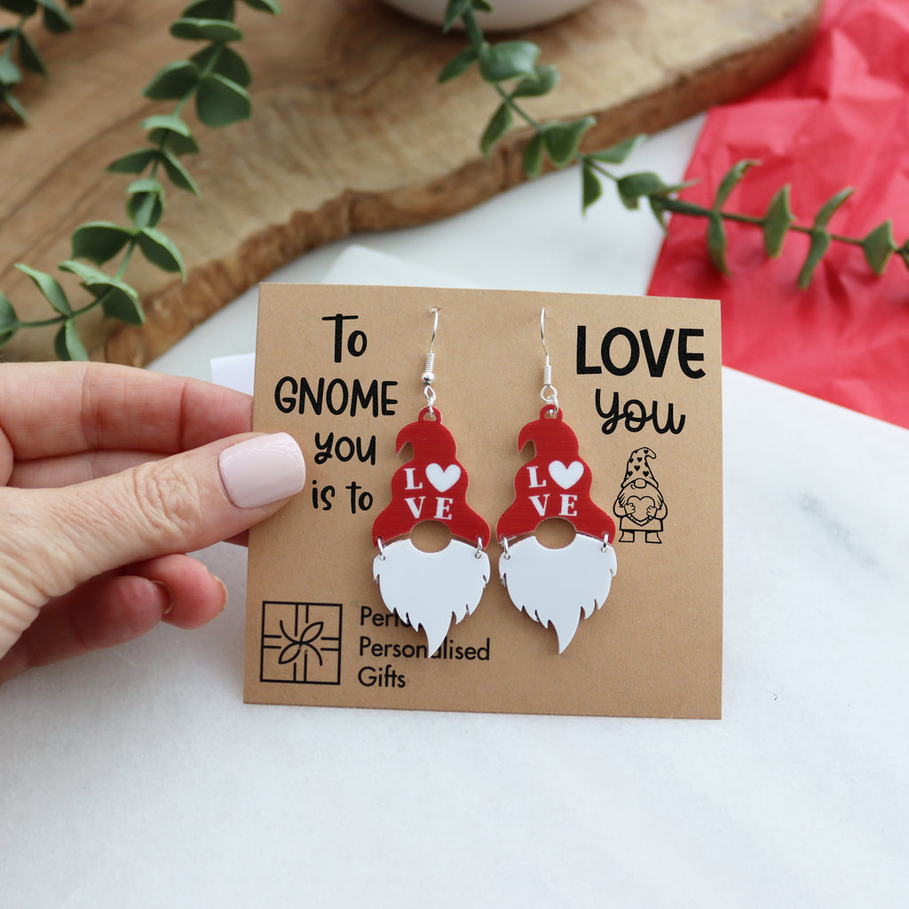 Gnome Valentine Love Earrings