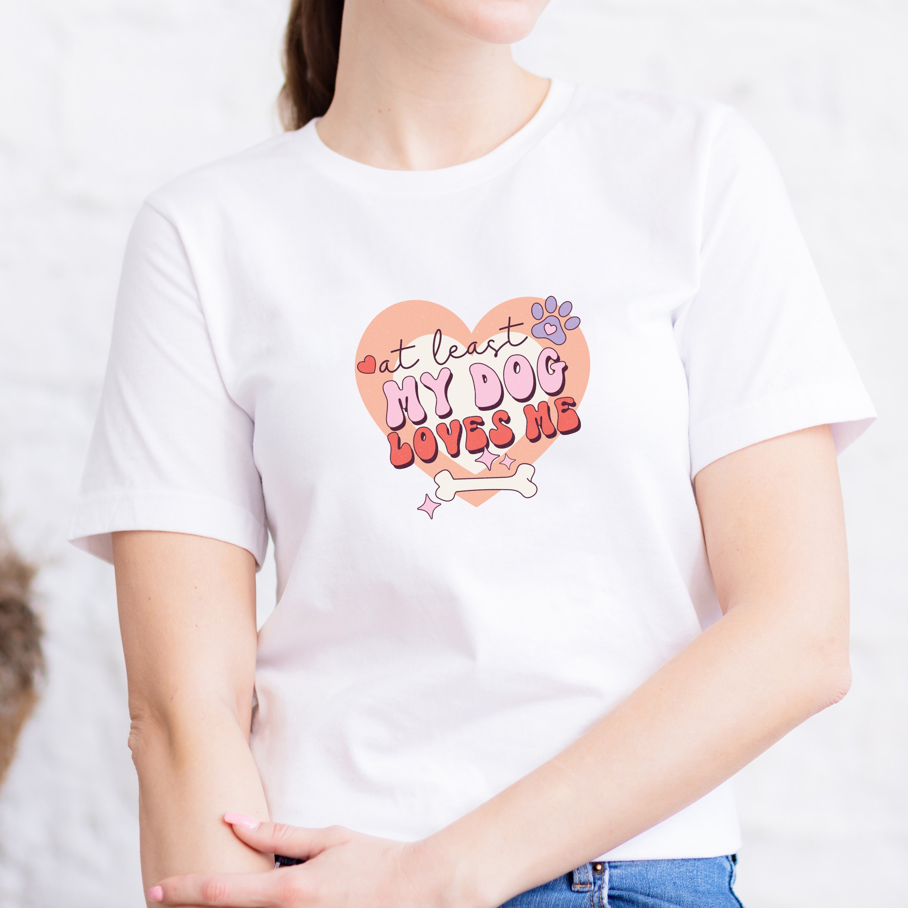 at least my dog loves me anti valentines tshirt galentines dog lover tshirt