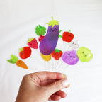 Set Of 12 Cute Veg And Fruit Plant Markers