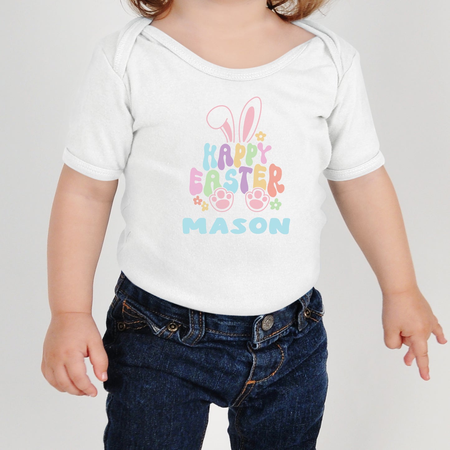 baby grow easter personalised with bunny