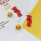bacon to my eggs earrings acrylic earrings clsoe up