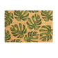 Bright coloured leaf coir doormat with non slip rubber base