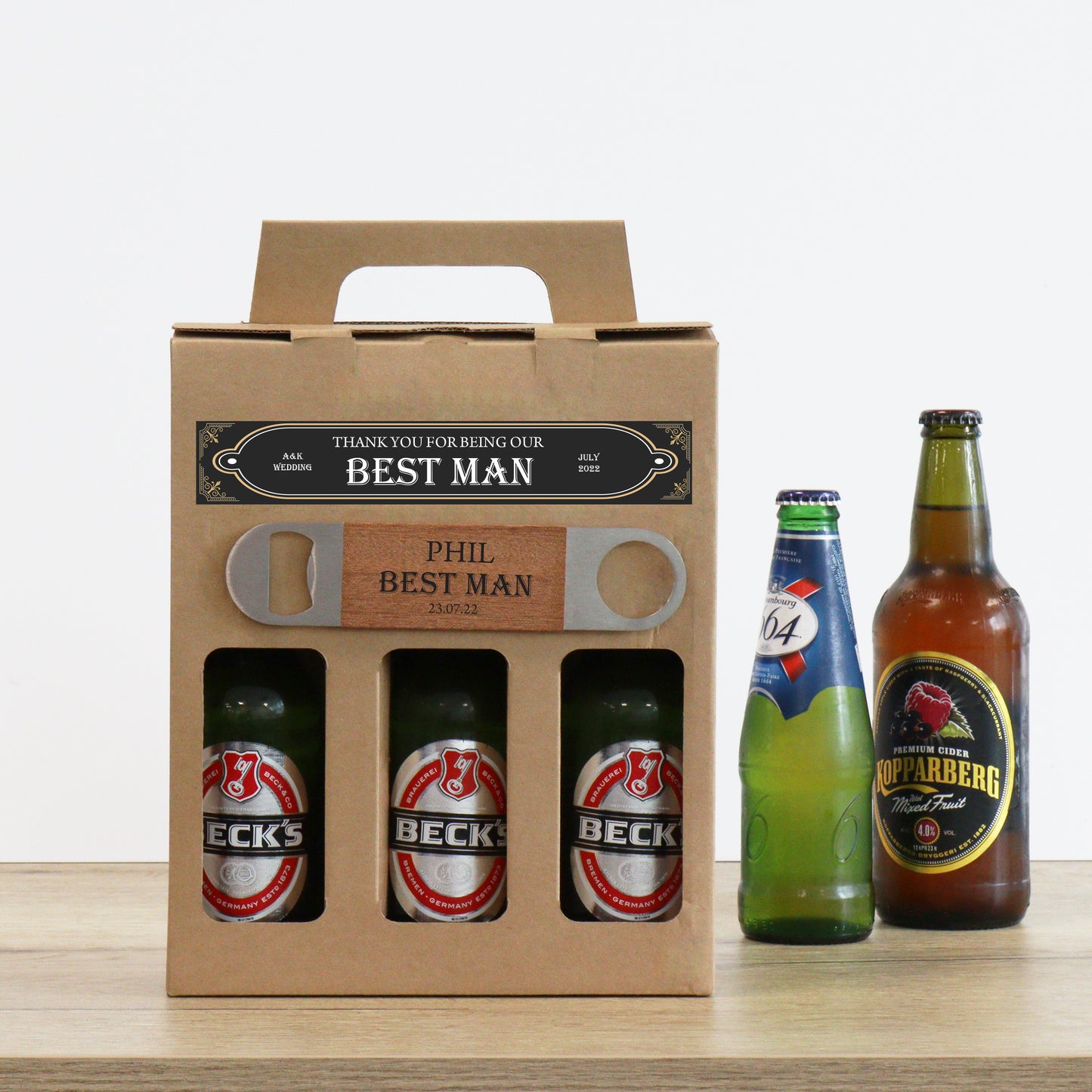 Personalised Beer Gift Box With Bar Blade