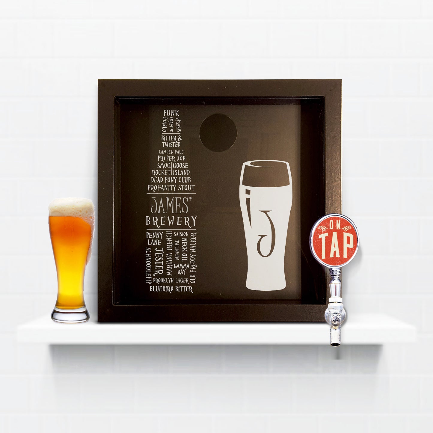 Personalised beer cap collection box 
