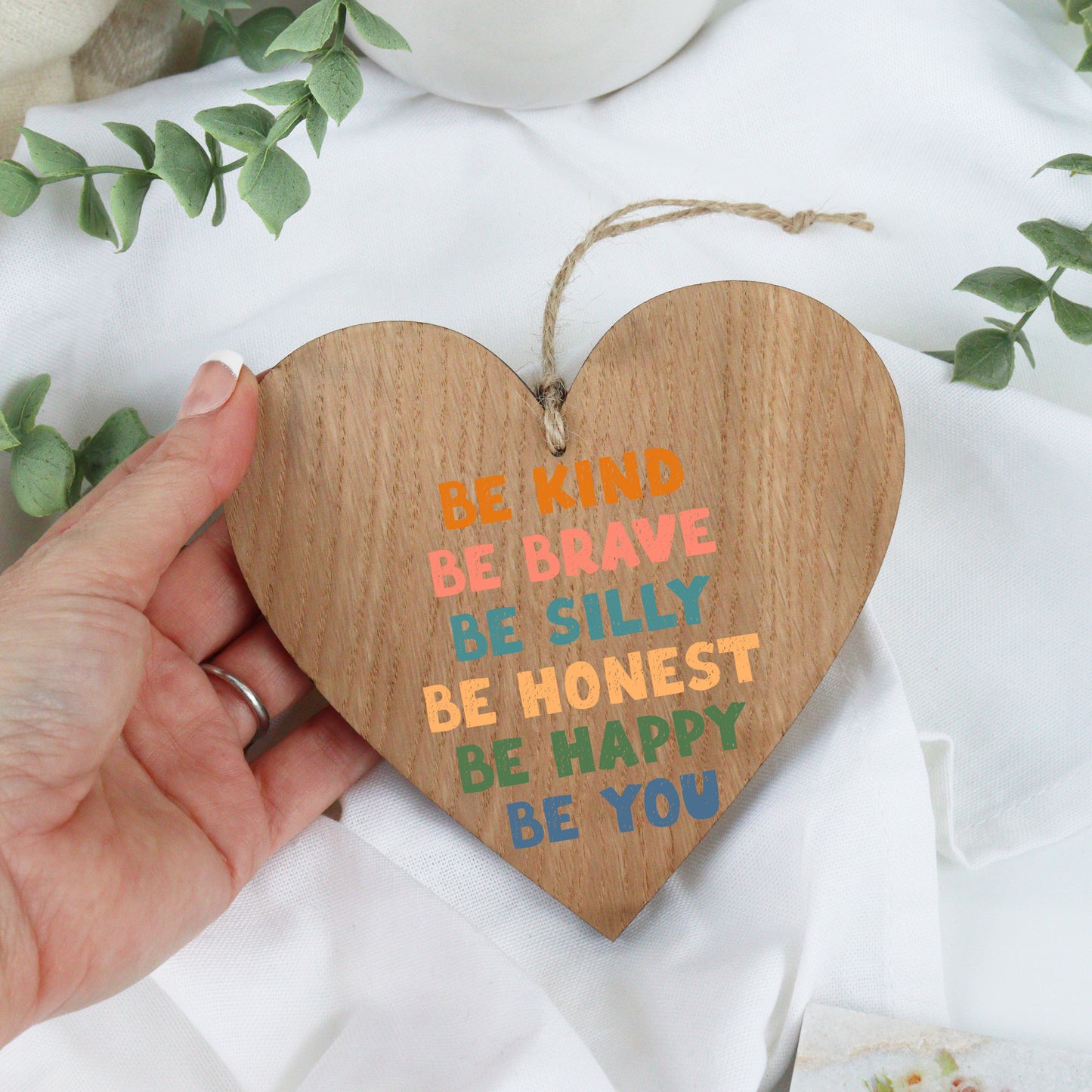 Hanging Wooden Be Kind Heart