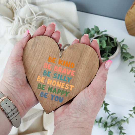 Hanging Wooden Be Kind Heart