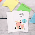 Cute Father's Day card with two cows, 'Happy Father's Day' and 'I love my daddy!'