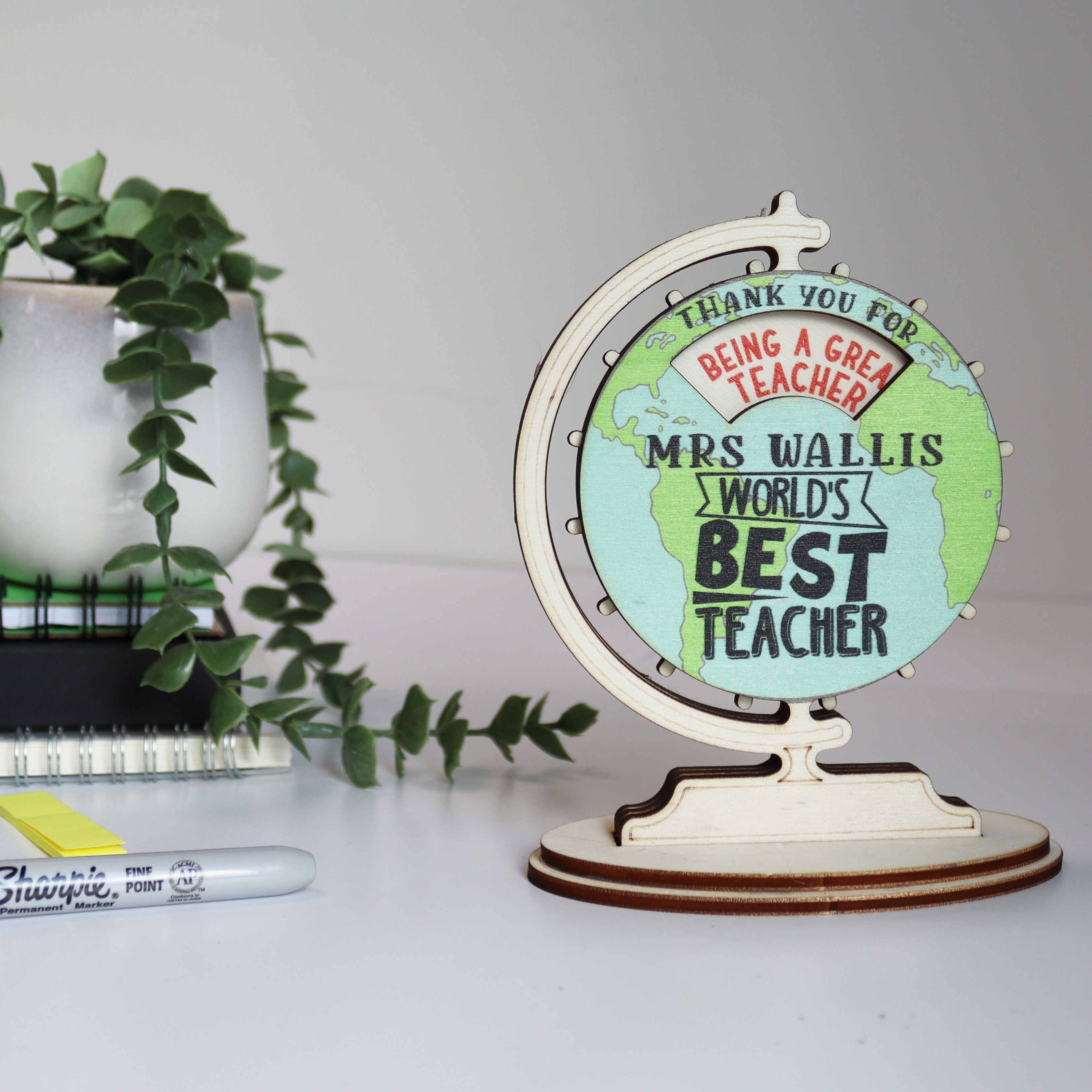 Personalised Wooden Keepsake Best Teacher Card