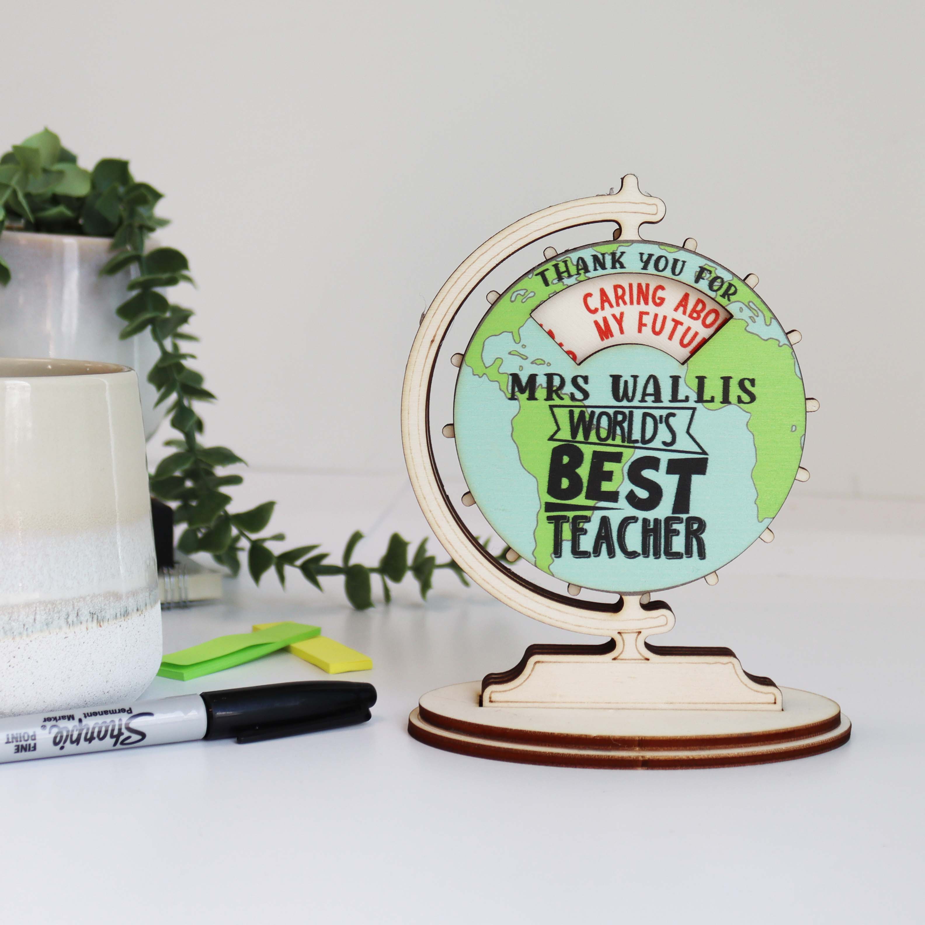 Personalised Wooden Keepsake Best Teacher Card
