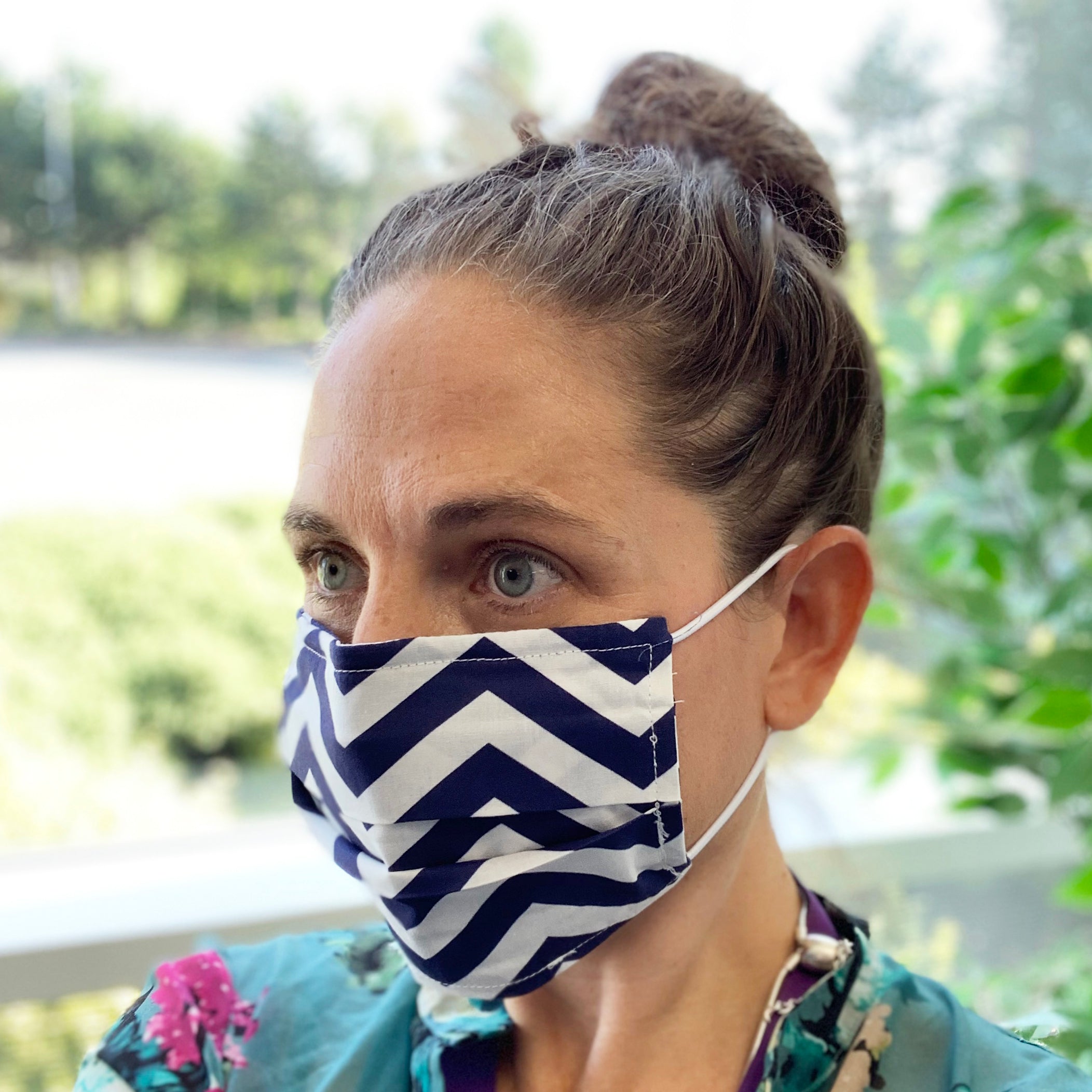 Pack Of Three 100% Assorted Navy Face Masks