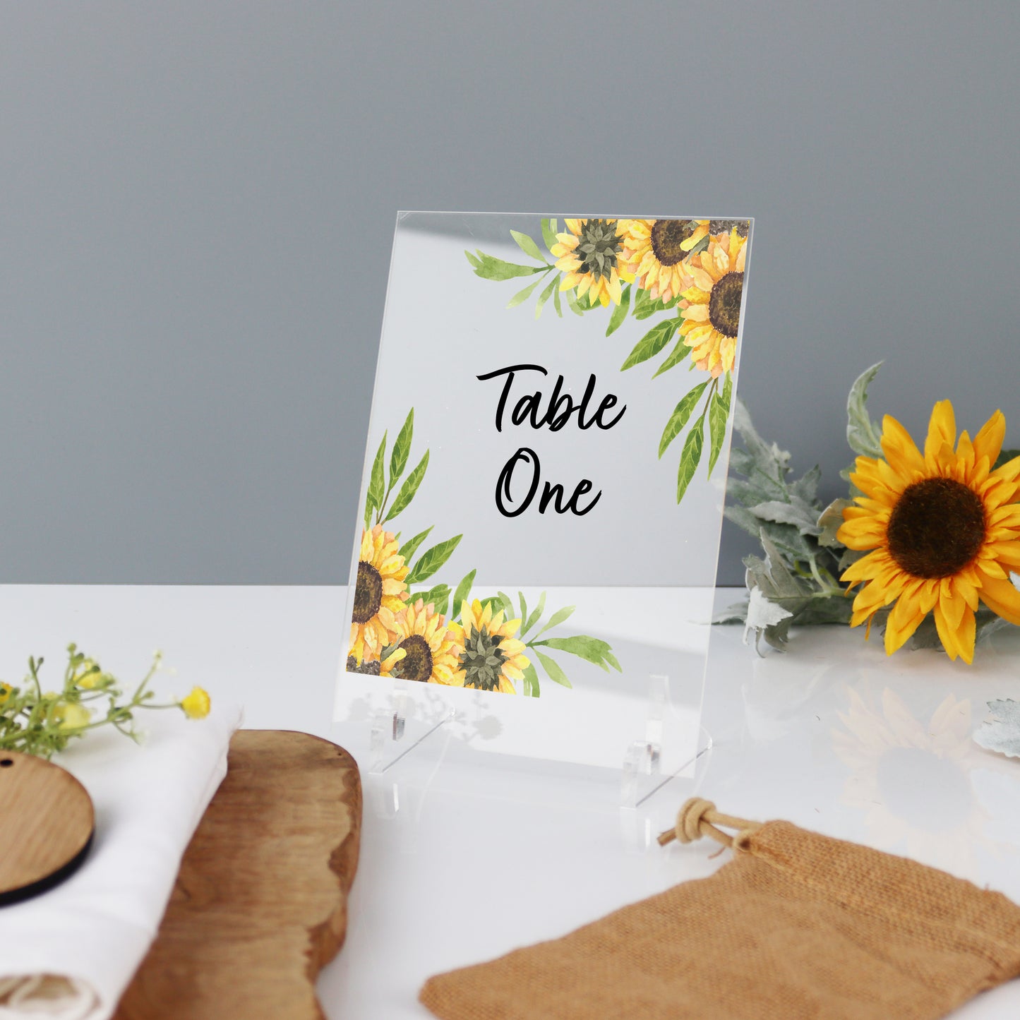 Wedding Table Number Sunflowers