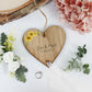 Sunflower Wedding Ring Bearer Wooden Heart