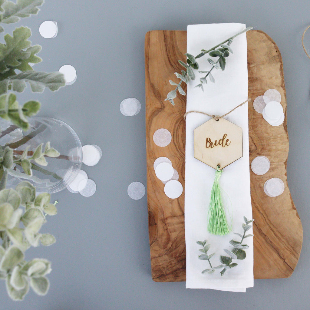 Personalised Hexagonal Tassel Place Settings