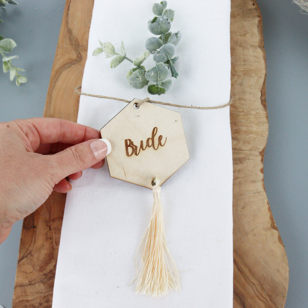 Personalised Hexagonal Tassel Place Settings