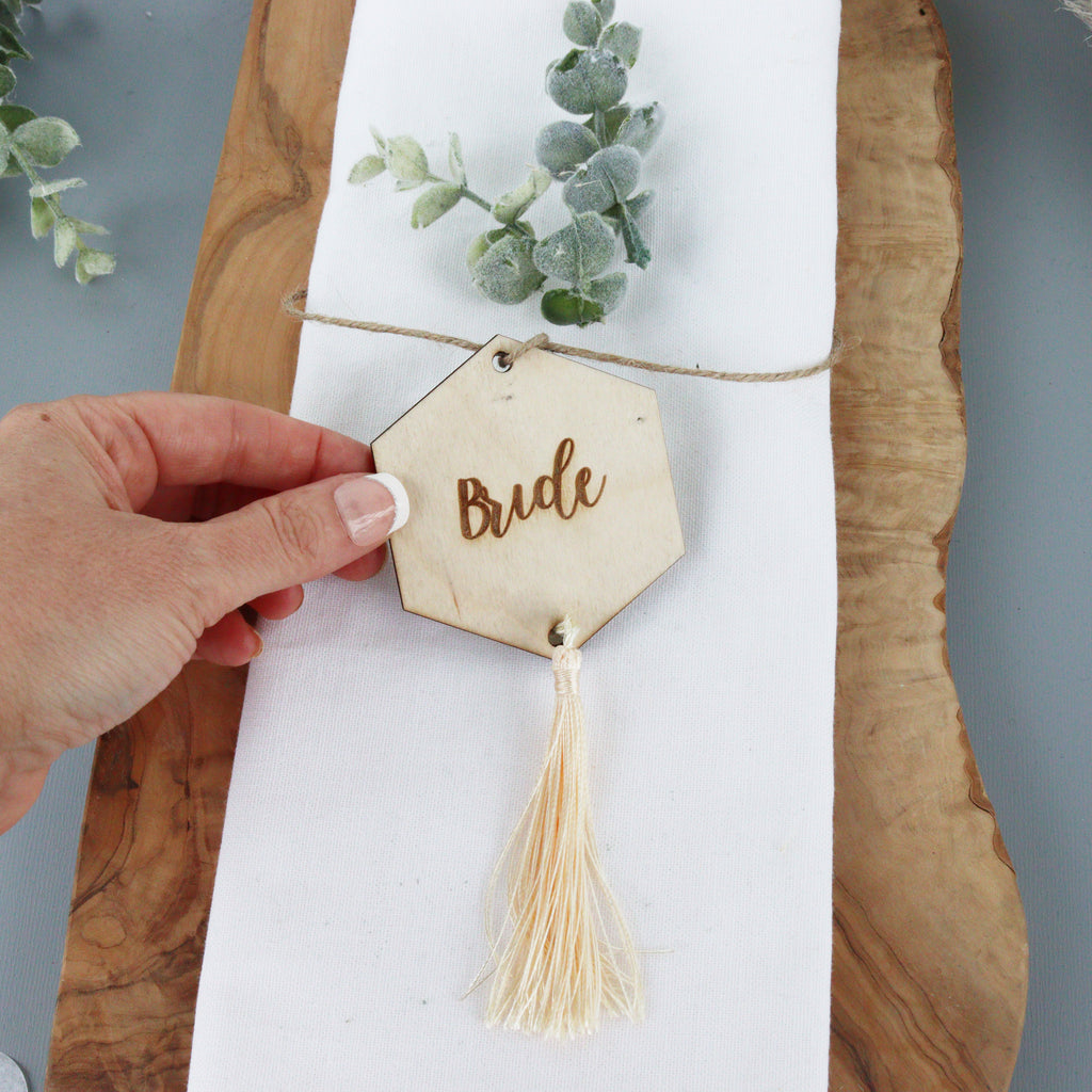 Personalised Hexagonal Tassel Place Settings