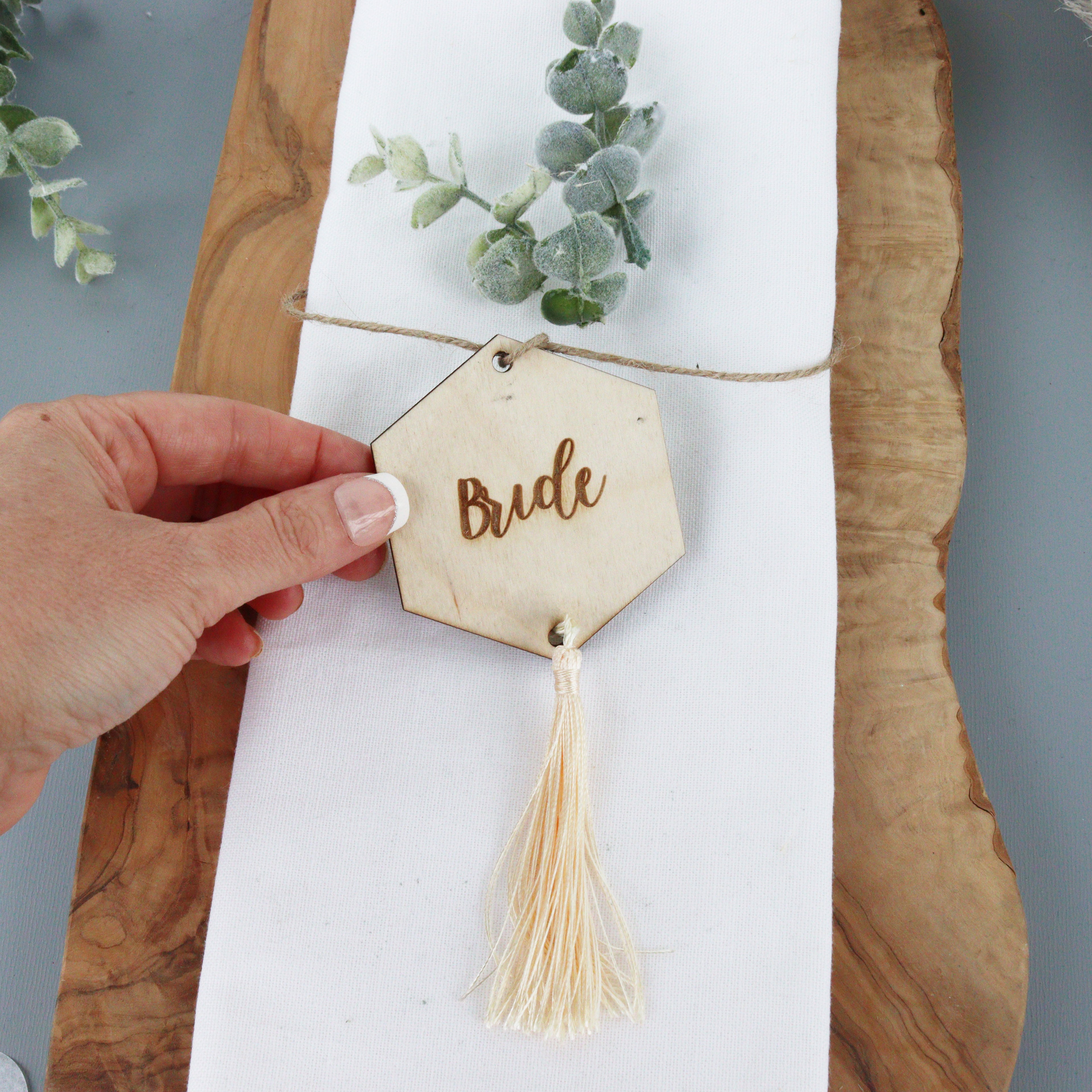 Personalised Hexagonal Tassel Place Settings