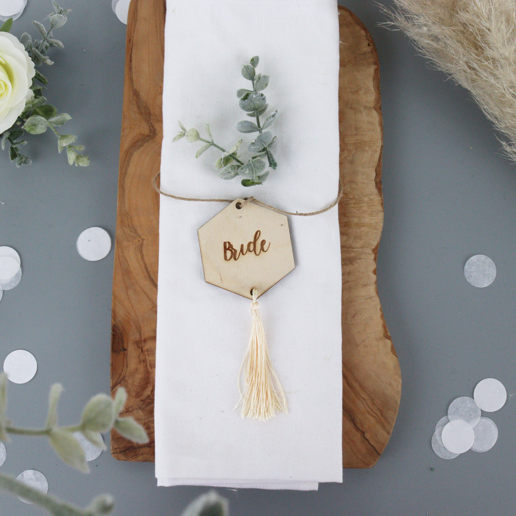 Personalised Hexagonal Tassel Place Settings