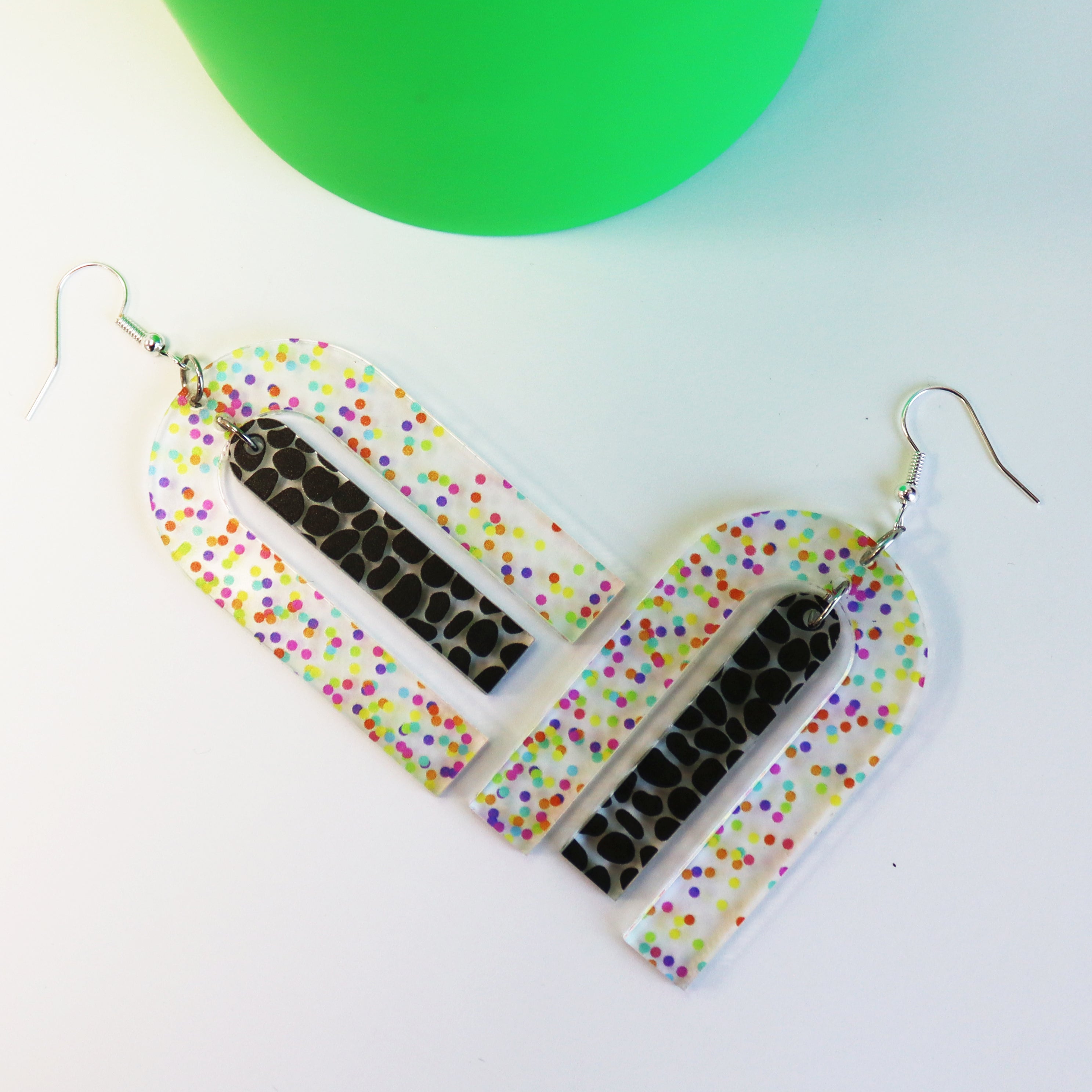 bright bold modern acrylic fashion earrings