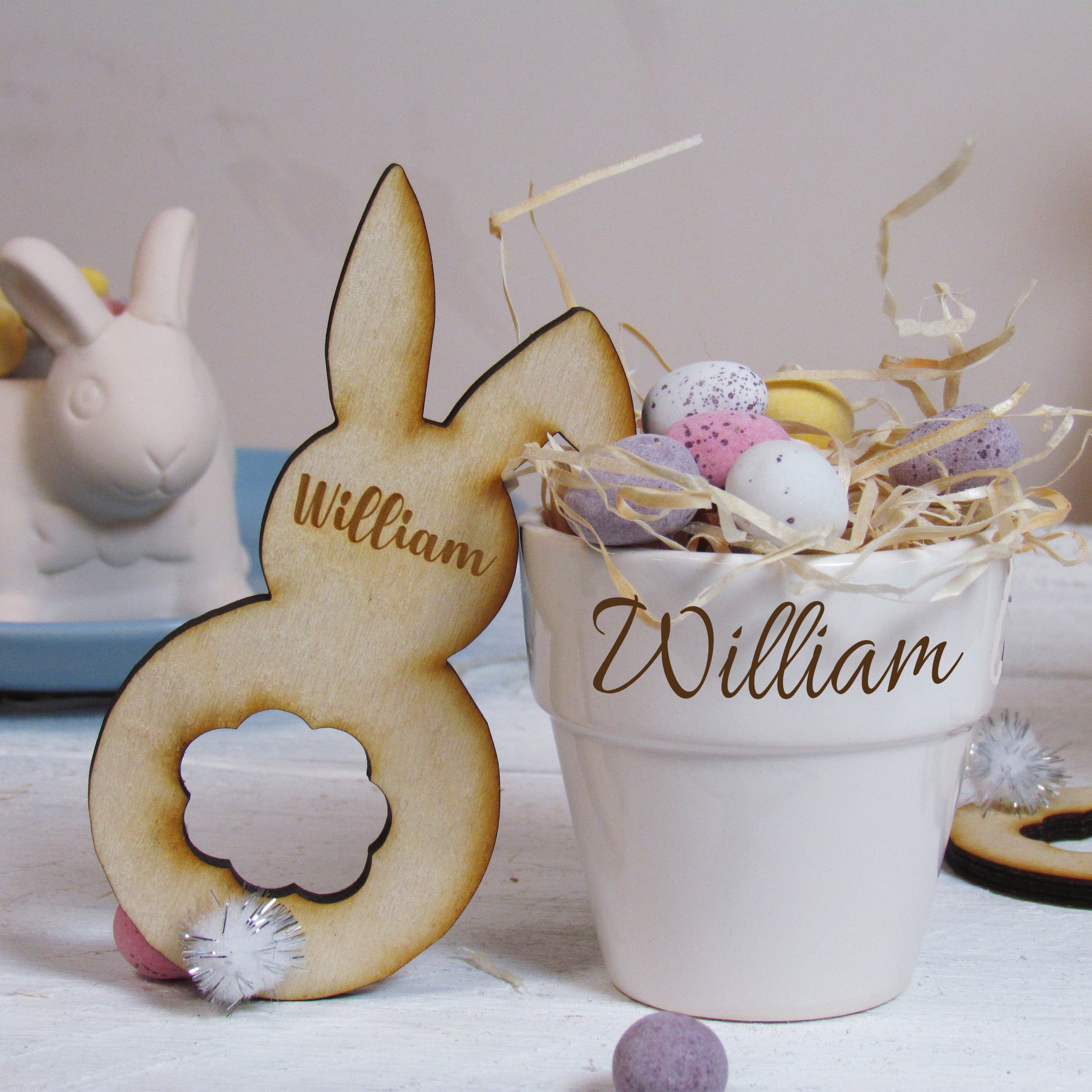 Personalised Wooden Easter Napkin Ring