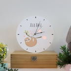 Printed Modern Sloth Children's Clock