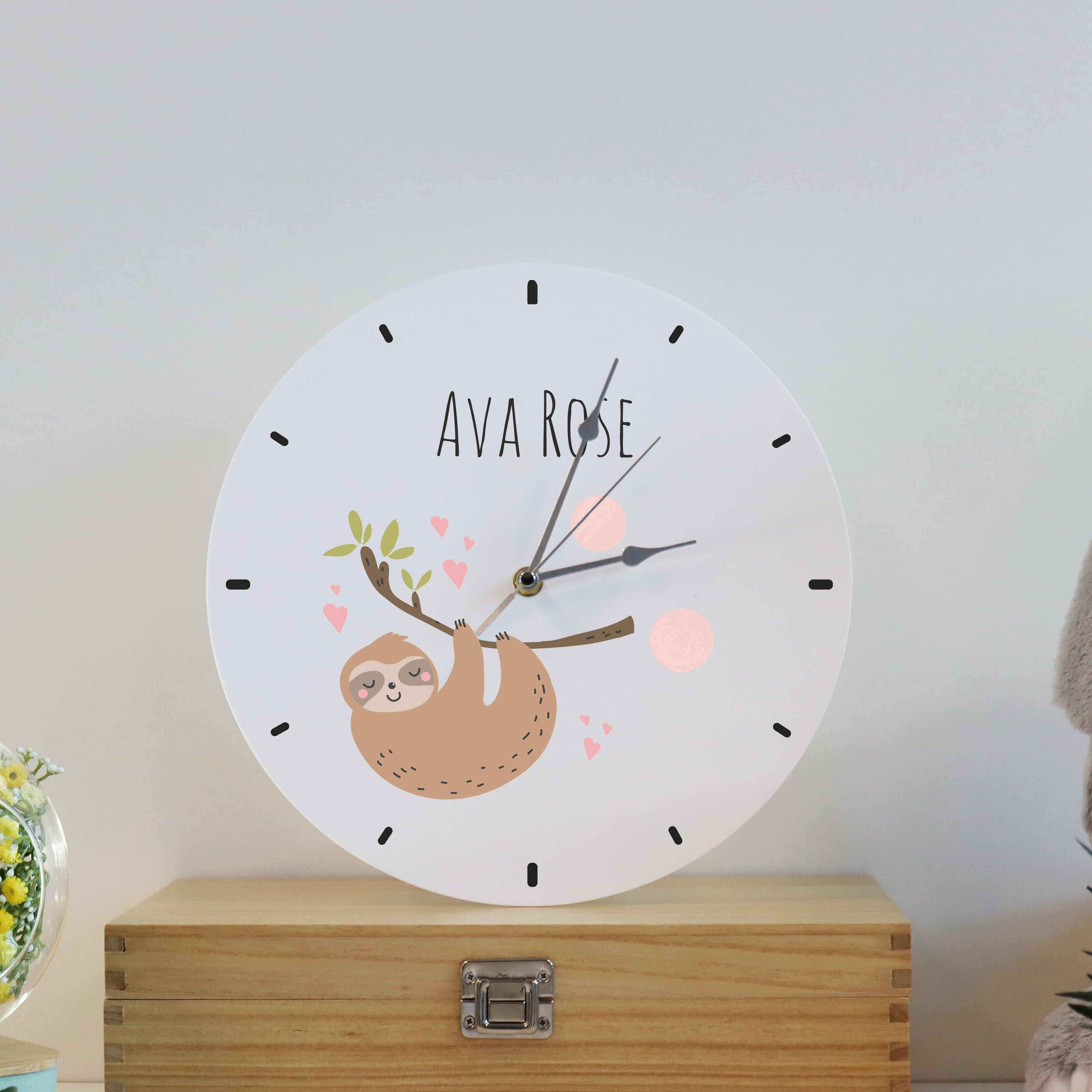 Printed Modern Sloth Children's Clock – PerfectPersonalisedGifts