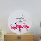 Printed Modern Flamingo Children's Clock
