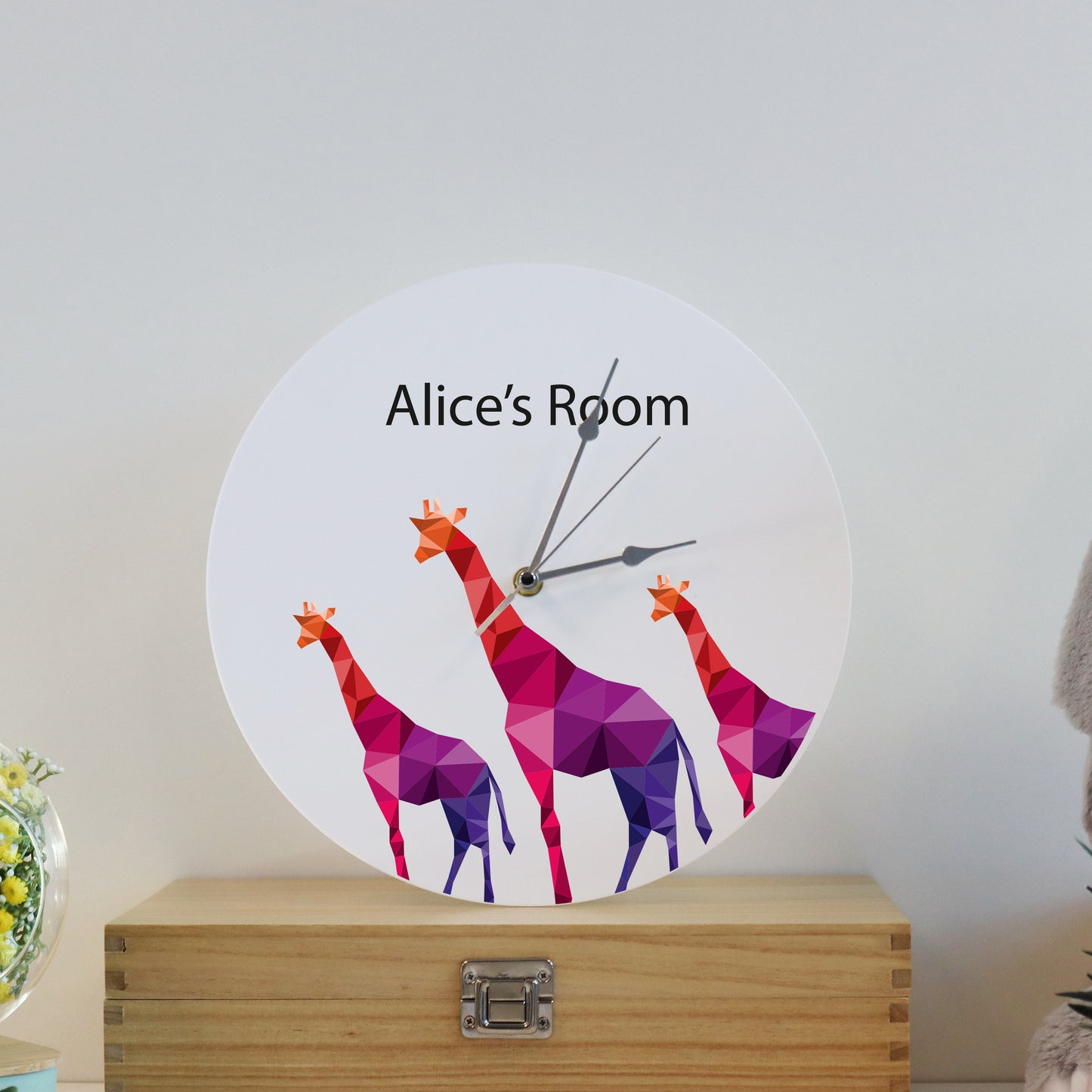 Printed Modern Giraffe Children's Clock
