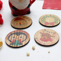Set Of Four Christmas Character Wooden Coasters
