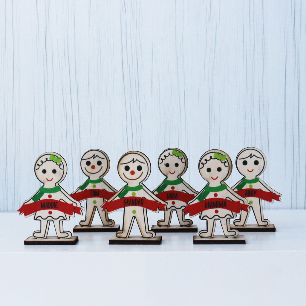 Personalised Christmas Gingerbread Table Place Names