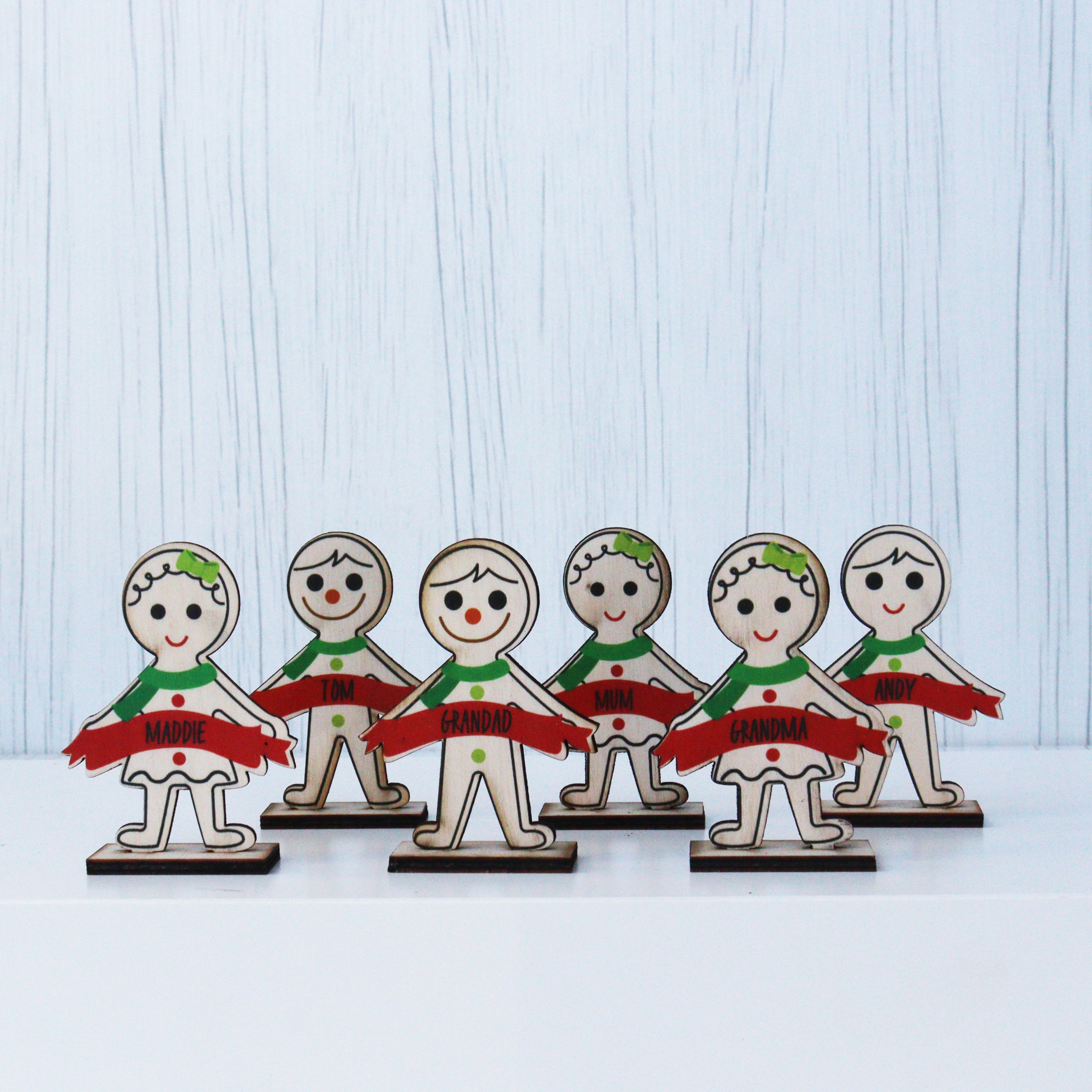 Personalised Christmas Gingerbread Table Place Names