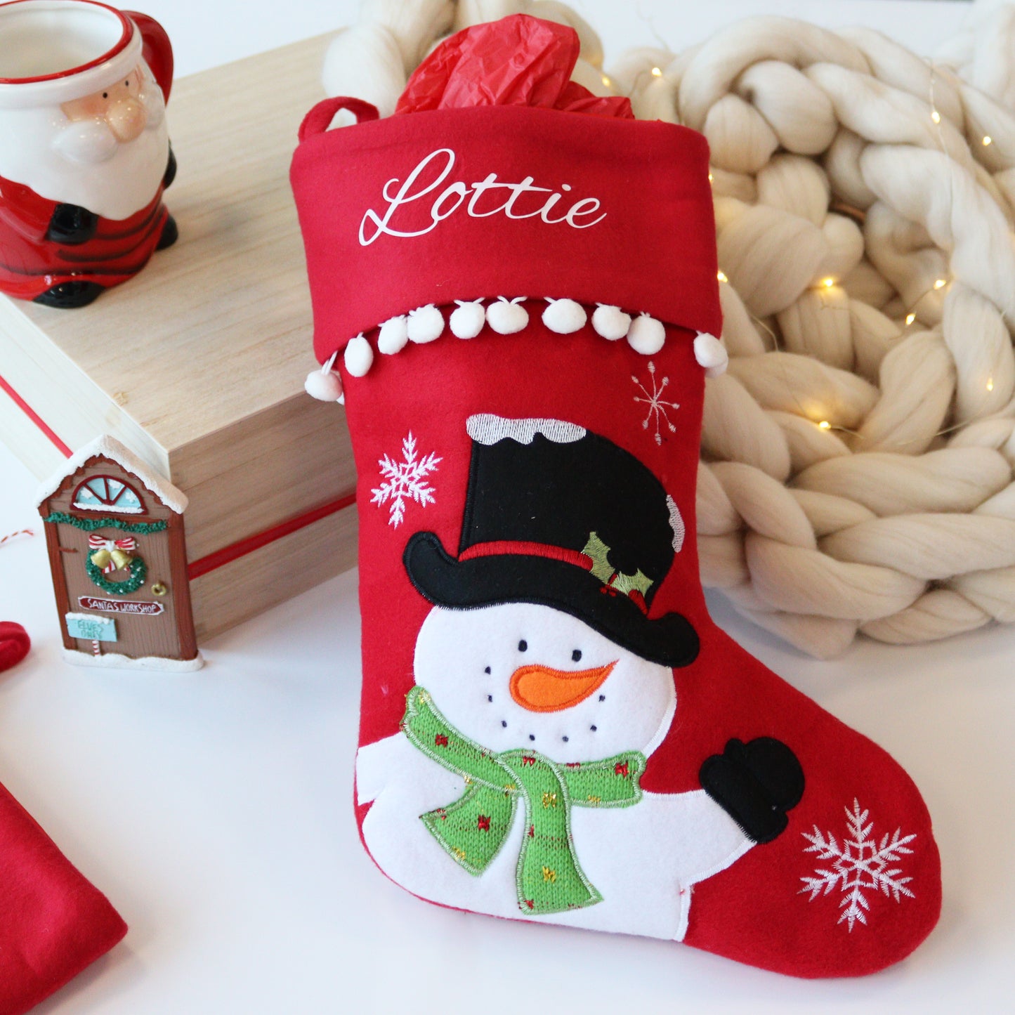 Snowman Or Reindeer Personalised Stocking