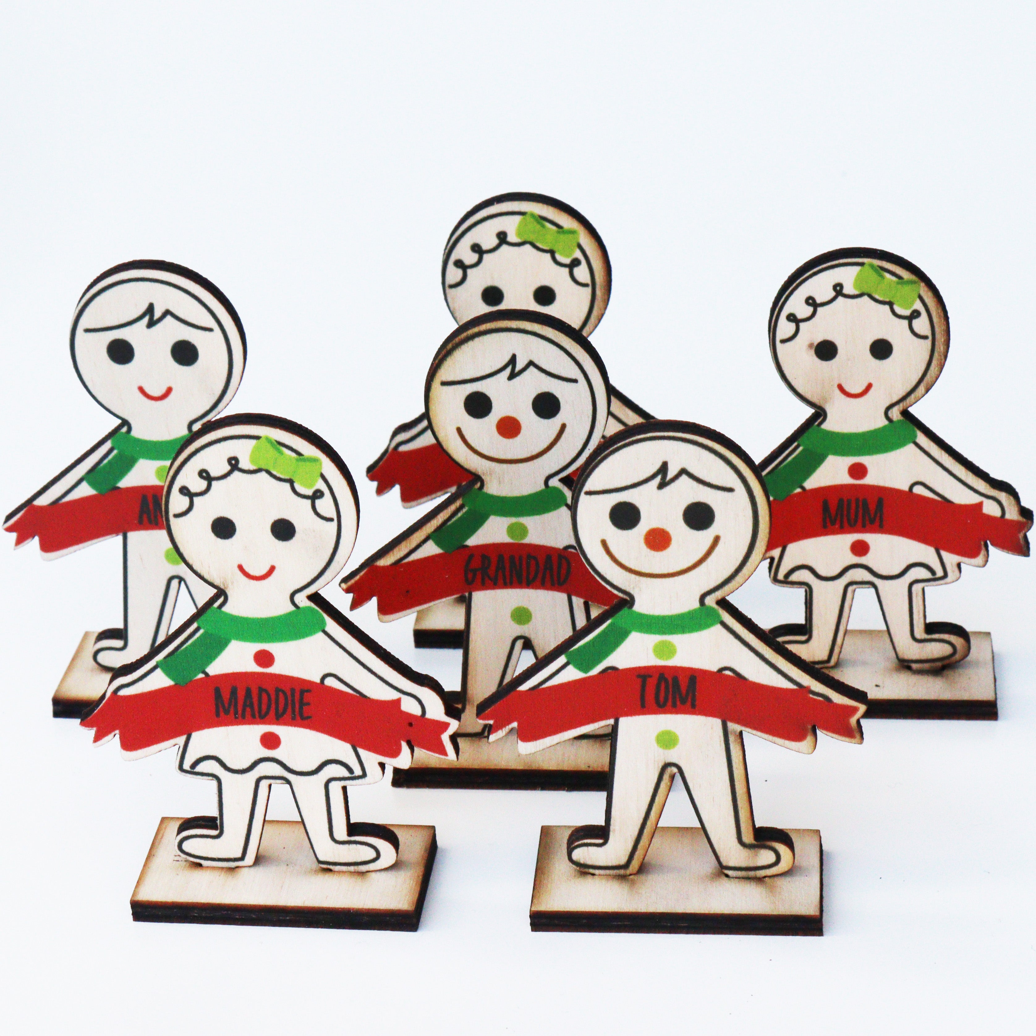 Personalised Christmas Gingerbread Table Place Names