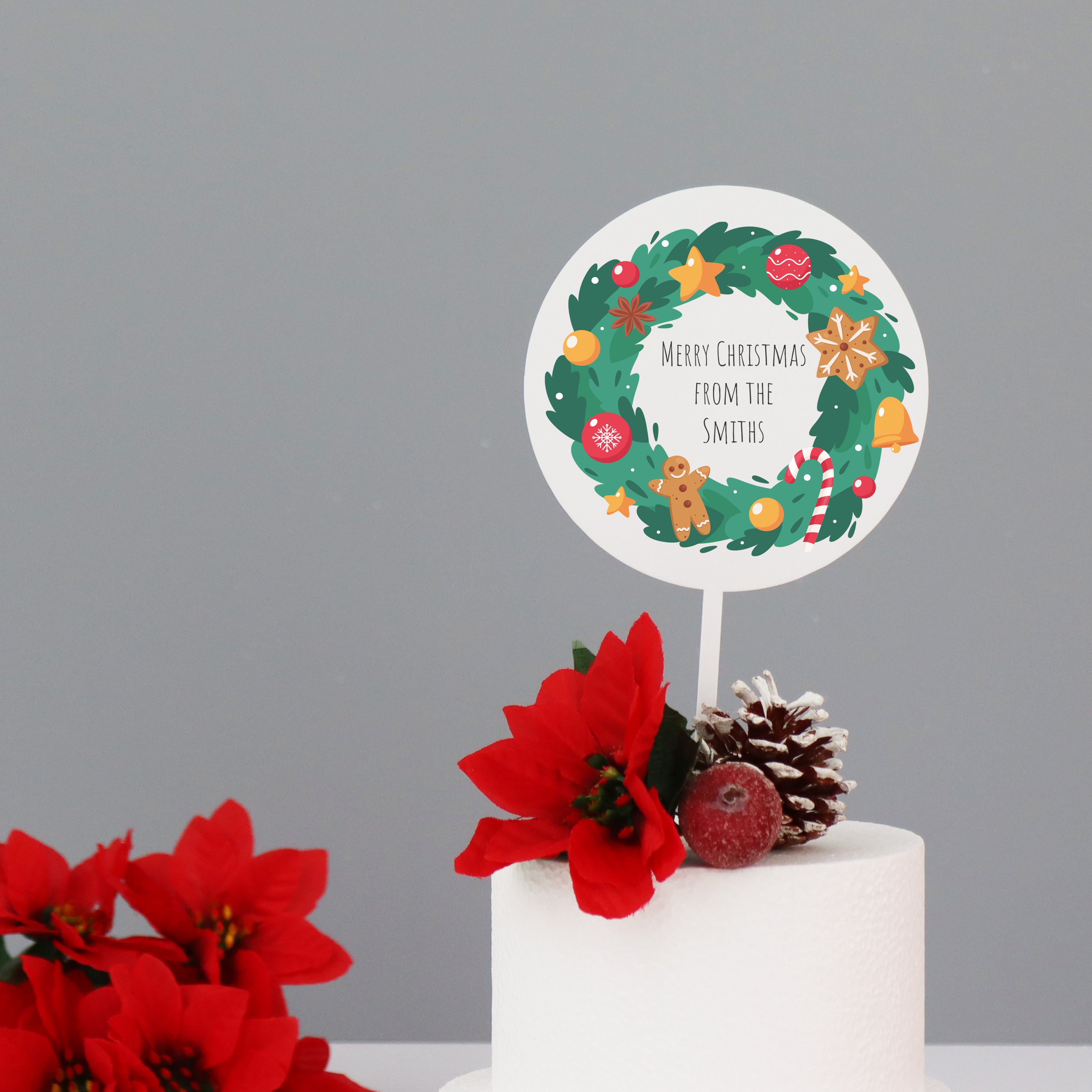 Christmas Wreath Cake Topper
