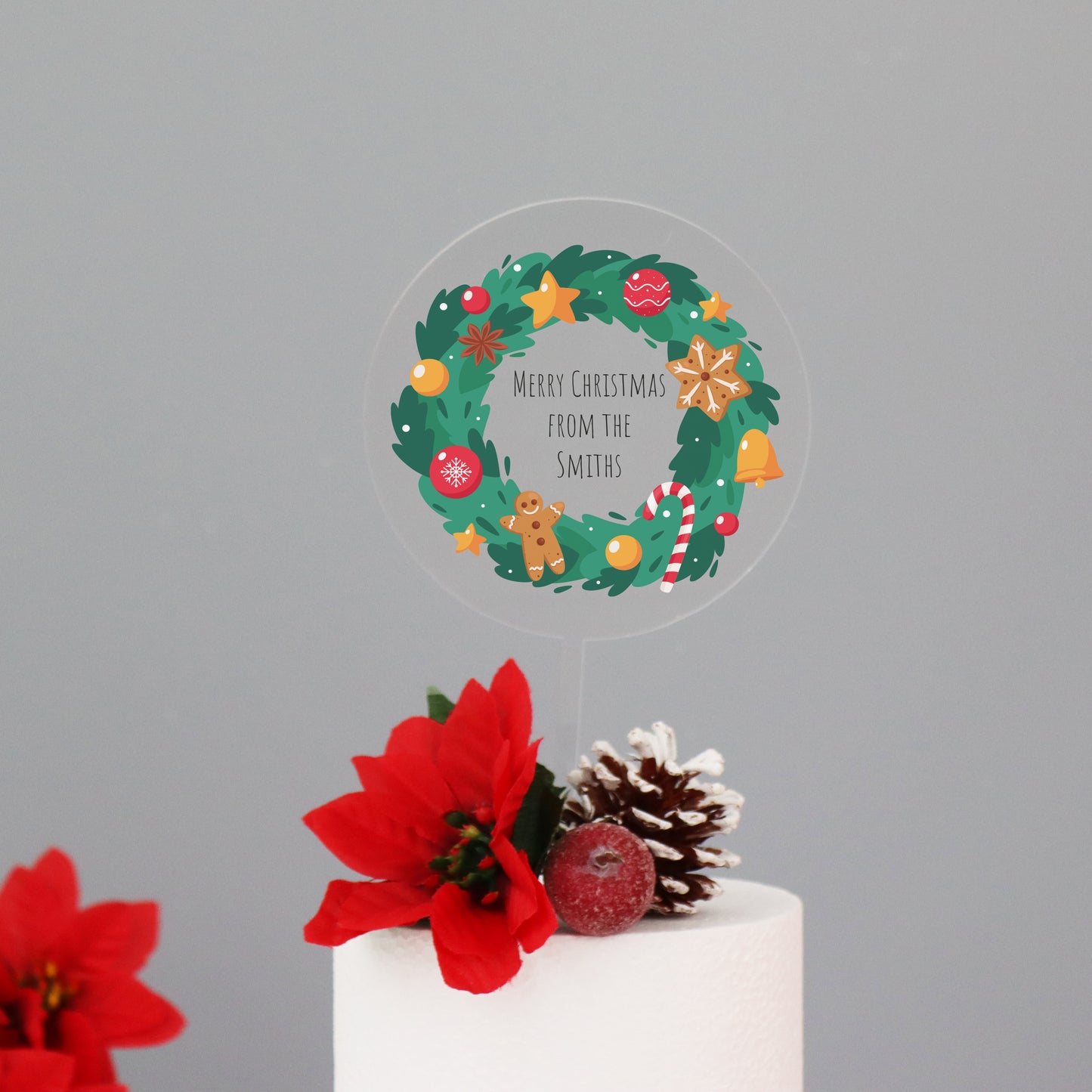 Christmas Wreath Cake Topper