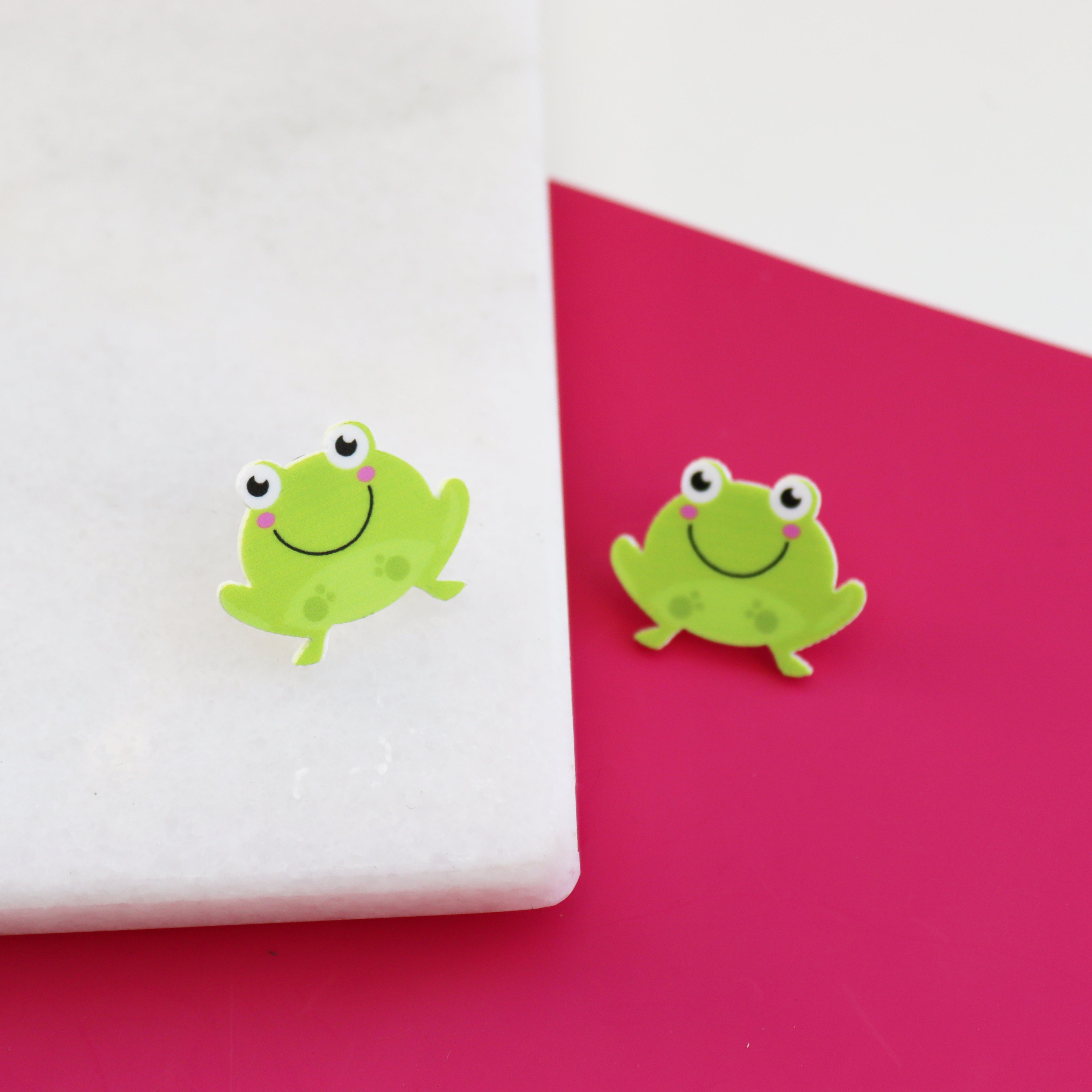 Toadally Awesome Acrylic Frog Stud Earrings