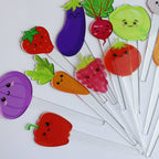 Set Of 12 Cute Veg And Fruit Plant Markers
