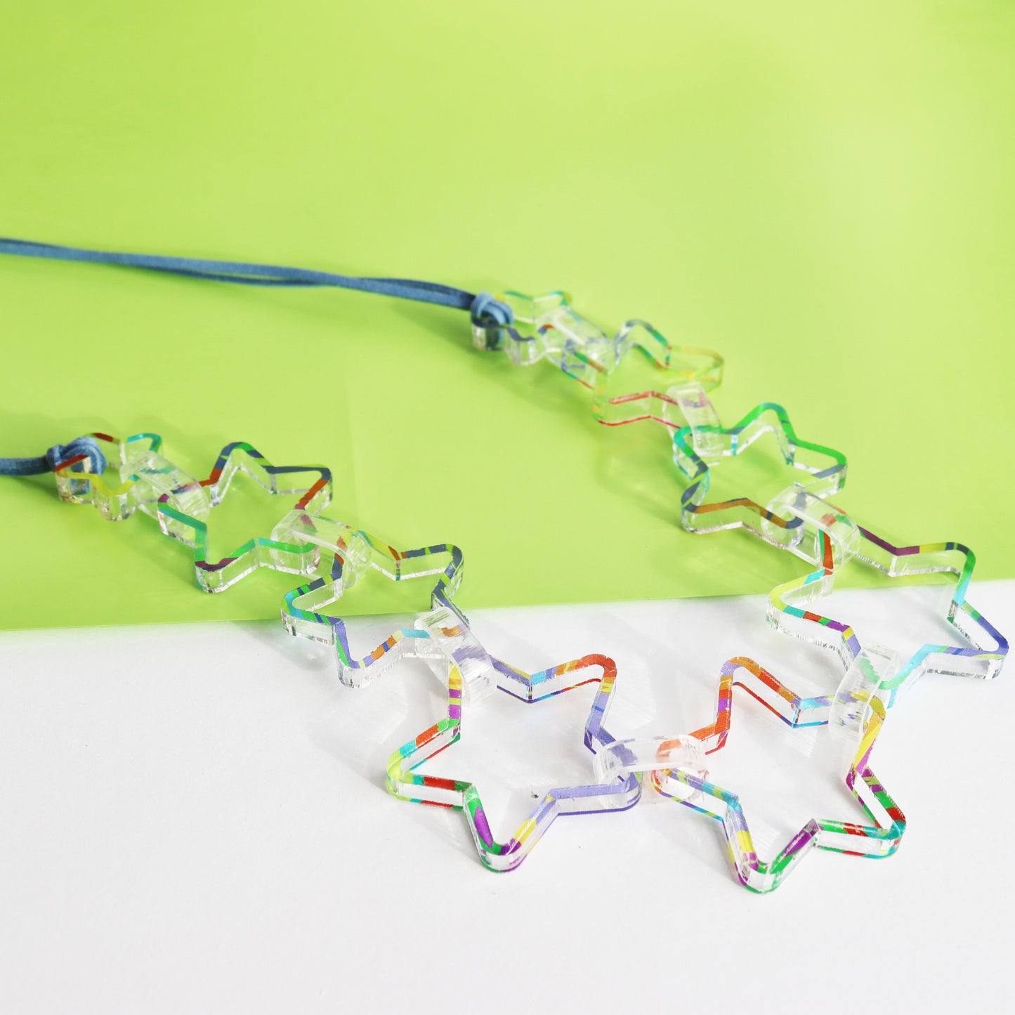 close up or acrylic star perspex geometric necklace