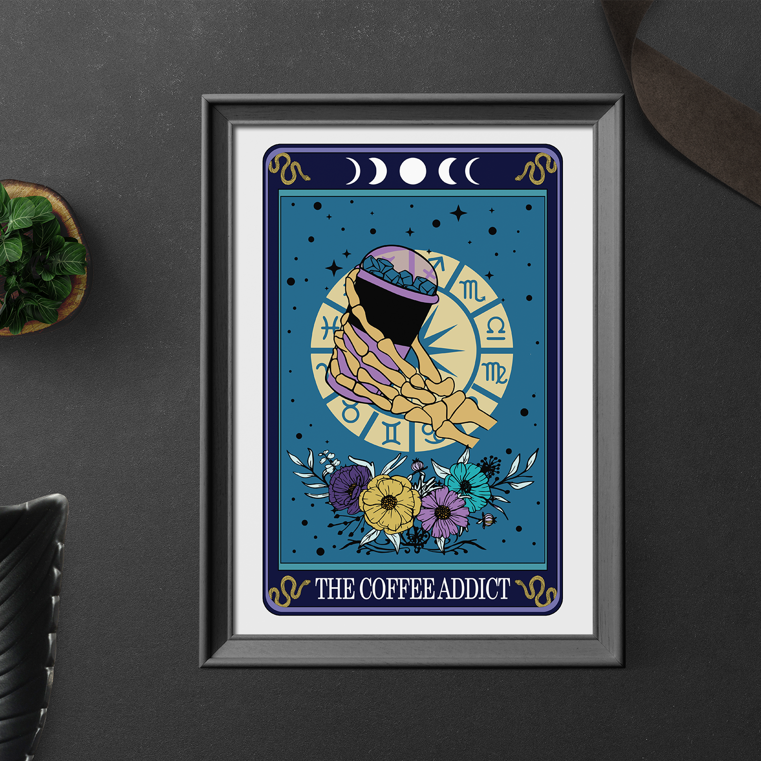 Tarot Coffee Lover Typographical Print