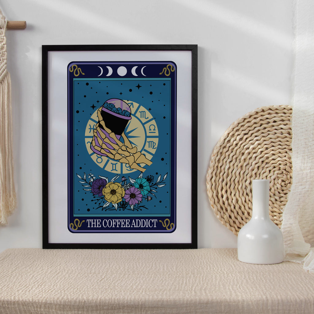 Tarot Coffee Lover Typographical Print