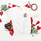 Single ladies anti Valentine's white sweatshirt with funky skeleton design cold like my heart
