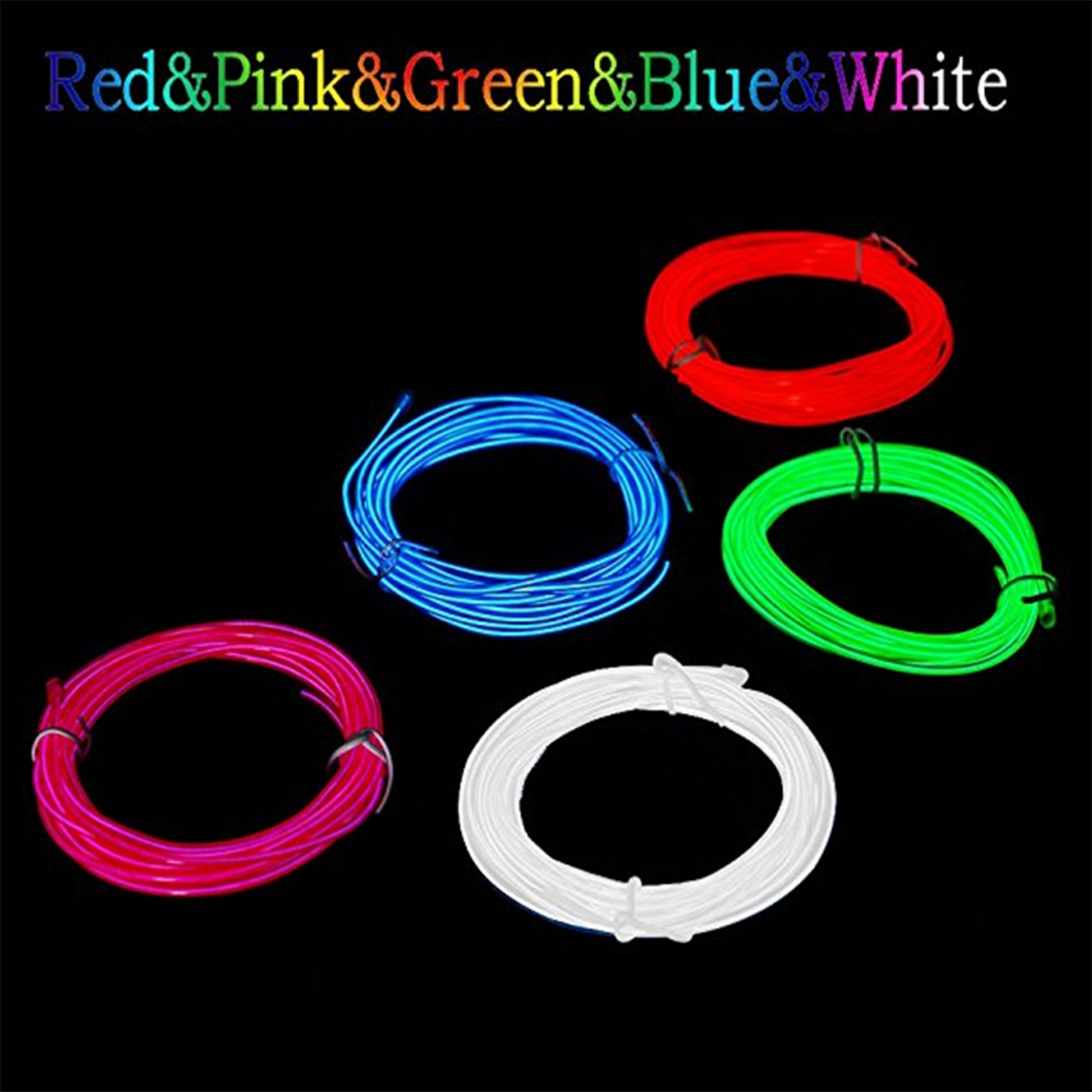 Example of neon EL wire colours