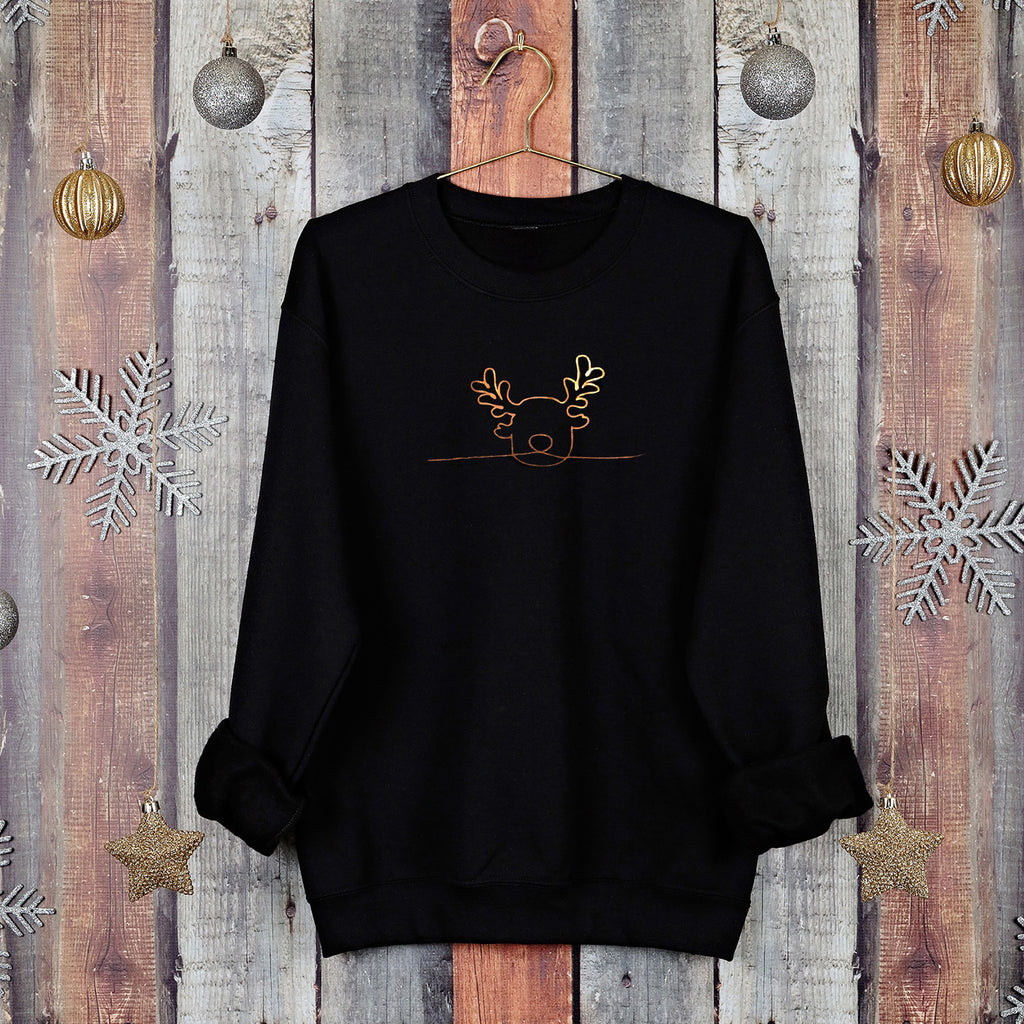 Christmas Jumper Hand Drawn Copper Reindeer