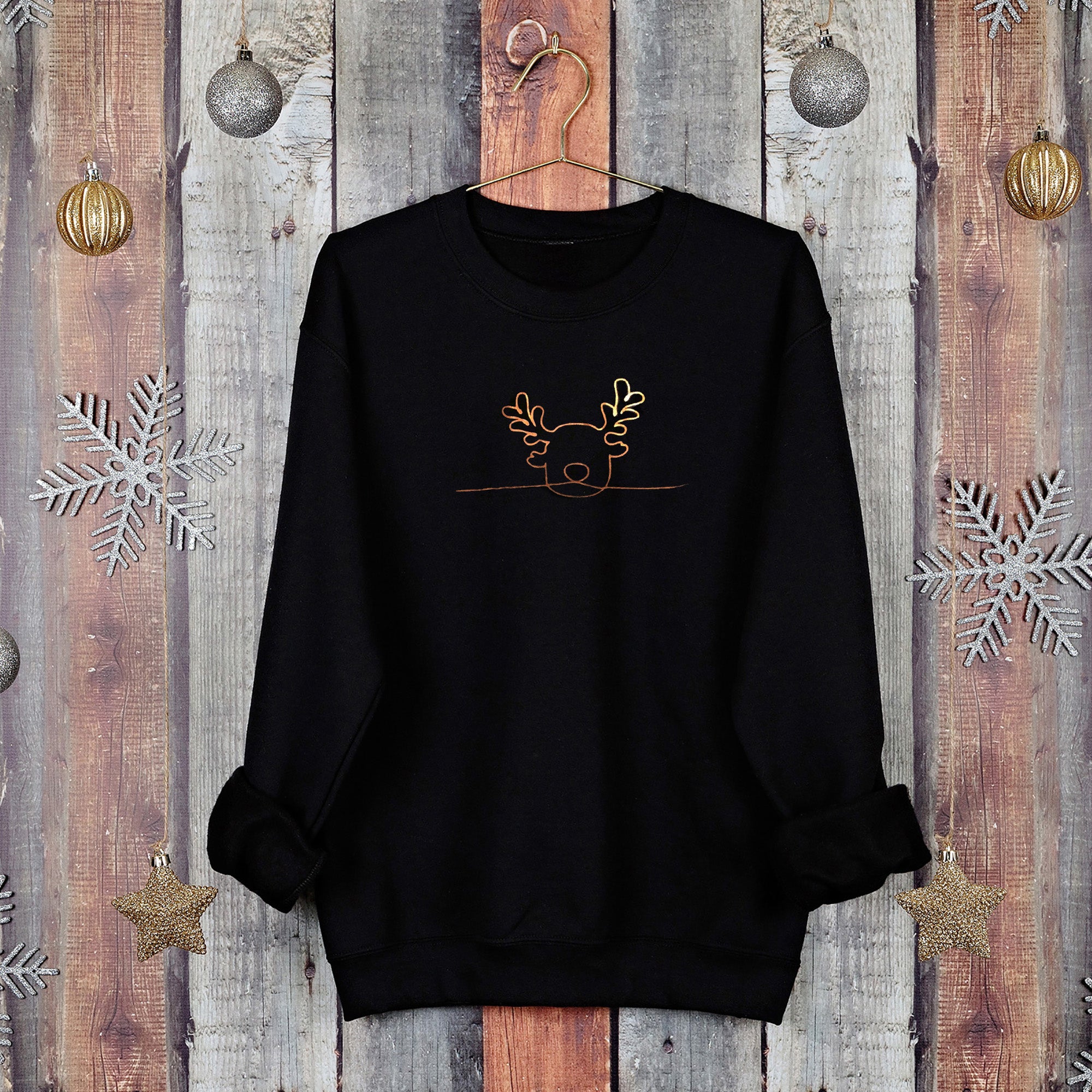 Christmas Jumper Hand Drawn Copper Reindeer