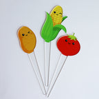Set Of 12 Cute Veg And Fruit Plant Markers